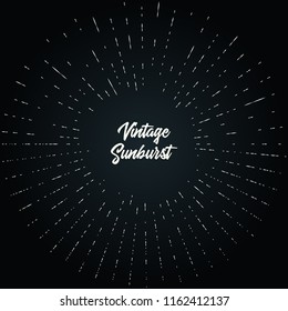 Abstract vector vintage sun rays. Sunburst frame for banner, logo, emblem, print design.