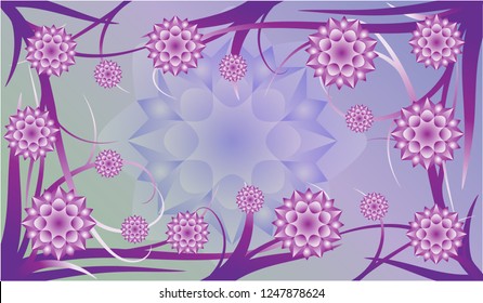 Abstract vector violet floral background