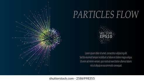 Abstract vector visualization of neural connections. Thin colored lines connect nodes, creating a dynamic flow of information. Gradients and glowing dots highlight the learning process of the neural n