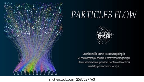 Abstract vector visualization of neural connections. Thin colored lines connect nodes, creating a dynamic flow of information. Gradients and glowing dots highlight the learning process of the neural n