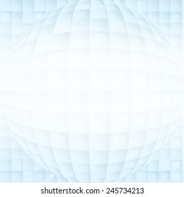 Abstract vector volume blue shapes on a white gradient background