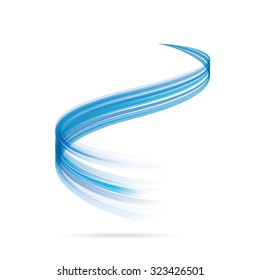 Abstract Vector Wake Moving, Blue Dynamic Wind Concept