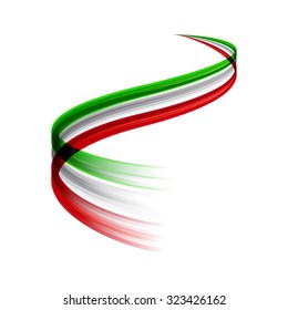 Abstract vector wake moving, dynamic italian flag concept