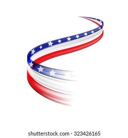Abstract vector wake moving, dynamic american flag concept