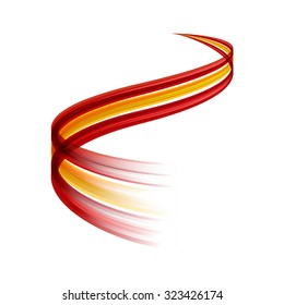 Abstract vector wake moving, dynamic spanish flag concept
