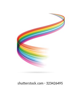 Abstract vector wake moving, rainbow dynamic wind concept