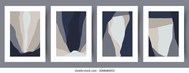 Abstract vector wall art background. Minimalistic abstract wall art background for print. Scandinavian vector style.