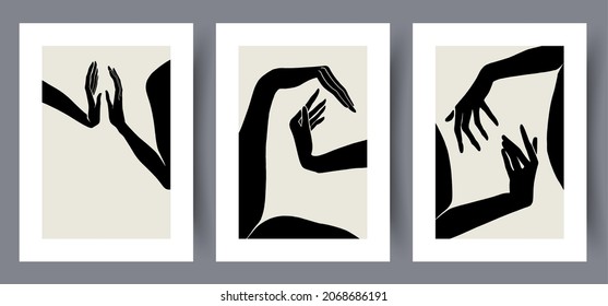 Abstract vector wall art background. Minimalistic abstract wall art background for print. Scandinavian vector style.