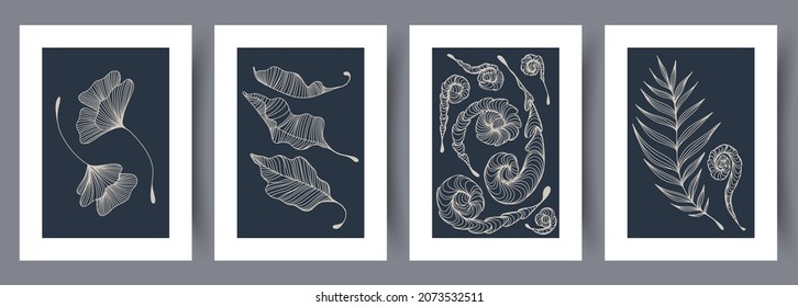 Abstract vector wall art background. Minimalistic abstract wall art background for print. Scandinavian vector style.