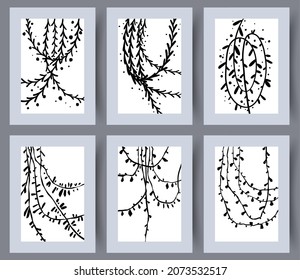 Abstract vector wall art background. Minimalistic abstract wall art background for print. Scandinavian vector style.