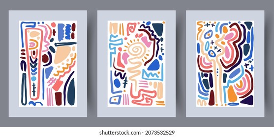 Abstract vector wall art background. Minimalistic abstract wall art background for print. Scandinavian vector style.