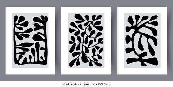 Abstract vector wall art background. Minimalistic abstract wall art background for print. Scandinavian vector style.