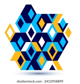 Abstract vector wallpaper with 3D isometric cubes blocks, geometric construction with blocks shapes and forms, cubic polygonal low poly theme.