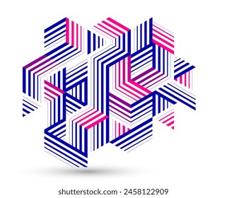 Fondo de pantalla de Vector Abstractas con cubos isométricos 3D bloques, construcción geométrica con bloques Formas y formas, poligonal cúbico tema bajo poli.