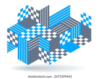 Fondo de pantalla de Vector Abstractas con cubos isométricos 3D bloques, construcción geométrica con bloques Formas y formas, op art tema bajo poli.