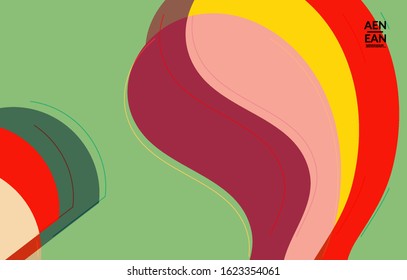 Abstract vector wallpaper, art terrazzo pattern with wavy geometric abstract shapes and lines in earthy natural organic color.Minimal modern template for wedding invitation.