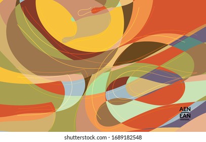 Abstract vector wallpaper, art terrazzo pattern with wavy shapes and lines in earthy natural color.Minimal modern template for fashion seasonal sale advertising  marketing technologies.