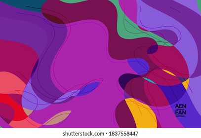 Abstract vector wallpaper, art terrazzo pattern with wavy shapes and lines in earthy natural color.Minimal modern template for fashion seasonal sale advertising  marketing technologies.