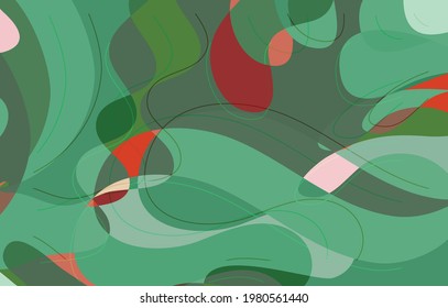 Abstract vector wallpaper, art terrazzo pattern with wavy shapes and lines in earthy natural color.Minimal modern template for fashion seasonal sale advertising  marketing technologies.