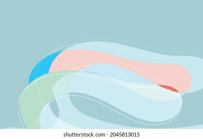 Abstract vector wallpaper, art terrazzo pattern with wavy geometric abstract shapes and lines in earthy natural organic color.Minimal modern template for wedding invitation.