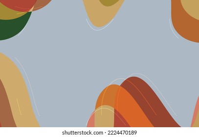 Abstrakte Vektorhintergründe, Art Terrazzo Muster mit gewellten Formen und Linien in erdigen natürlichen Farben.Minimal moderne Vorlage für Mode-Marketing-Technologien für den saisonalen Verkauf.