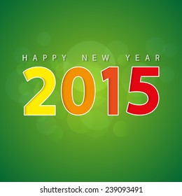 Abstract vector wallpaper background happy new year 2015 green colorful