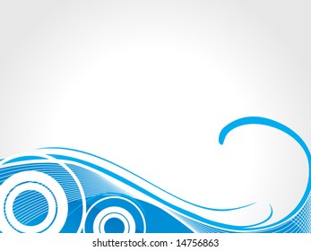 fondo de pantalla vectorial abstracto de giro azul, ondas y elementos de medio tono sobre fondo blanco