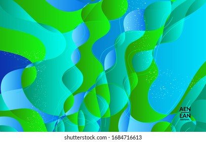 Plantilla de cubierta de papel tapiz vectorial abstracta con formas de fondo orgánico onduladas con degradado brillante que se superponen y grunge en textura. Fluid wavy lines art. Plantilla para la venta estacional de la tecnología de marketing publicitario.