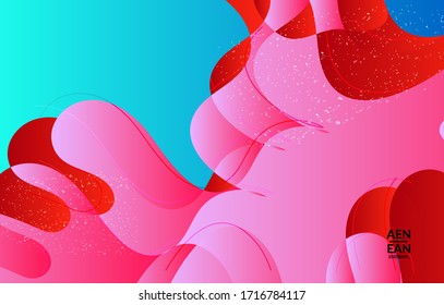 Plantilla de cubierta de papel tapiz vectorial abstracta con formas de fondo orgánico onduladas con degradado brillante que se superponen y grunge en textura. Fluid wavy lines art. Plantilla para la venta estacional de la tecnología de marketing publicitario.