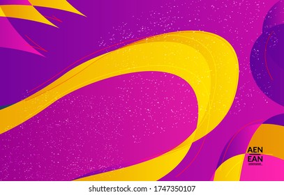 Abstract vector wallpaper cover template with bright gradient wavy organic overlapping shapes grunge textured. Fluid wavy lines art. Template for seasonal sale advertising  marketing technology.