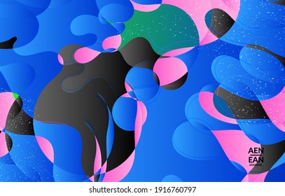 Abstract vector wallpaper cover template with bright gradient wavy organic overlapping shapes grunge textured. Fluid wavy lines art. Template for seasonal sale advertising  marketing technology.
