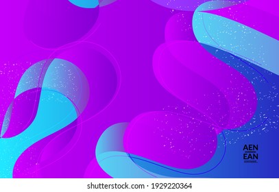 Abstract vector wallpaper cover template with bright gradient wavy organic overlapping shapes grunge textured. Fluid wavy lines art. Template for seasonal sale advertising  marketing technology.