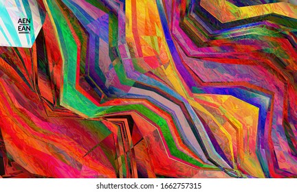 Papel tapiz vector abstracto. Patrón de color vibrante geométrico diagonal. Luz polarizada en la estructura de cristal microscópico. Plantilla de fondo artístico multicolor filtrada por ordenador dinámico.