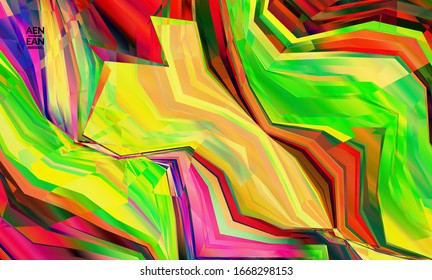 Papel tapiz vector abstracto. Patrón de color vibrante geométrico diagonal. Luz polarizada en la estructura de cristal microscópico. Plantilla de fondo artístico multicolor filtrada por ordenador dinámico.