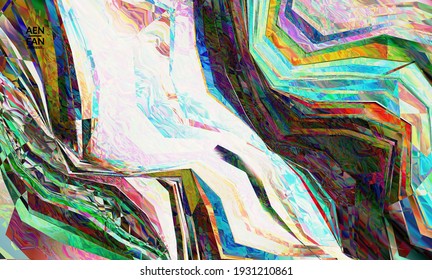 Abstrakte Vektorhintergründe. Diagonales geometrisches, lebhaftes Muster. Polarisiertes Licht in mikroskopisch sichtbarer Kristallstruktur. Dynamische computergefilterte mehrfarbige künstlerische Hintergrundvorlage.