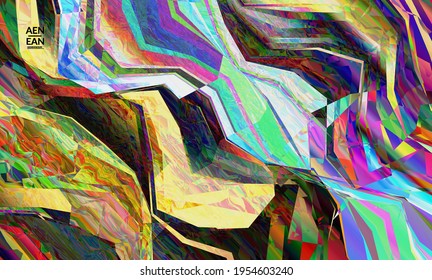 Papel de pantalla abstracto. Patrón diagonal geométrico de color vibrante. Luz polarizada en la estructura de cristal de visión microscópica. Plantilla de fondo artístico multicolor filtrada por computadora dinámica.