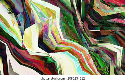 Papel de pantalla abstracto. Patrón diagonal geométrico de color vibrante. Luz polarizada en la estructura de cristal de visión microscópica. Plantilla de fondo artístico multicolor filtrada por computadora dinámica.
