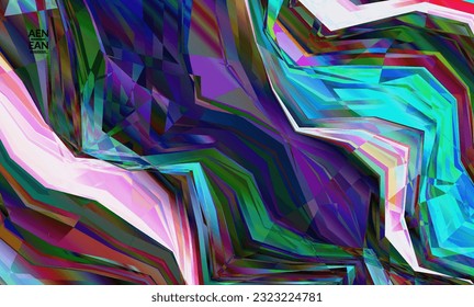 Papel de pantalla abstracto. Patrón diagonal geométrico de color vibrante. Luz polarizada en la estructura de cristal de visión microscópica. Plantilla de fondo artístico multicolor filtrada por computadora dinámica.