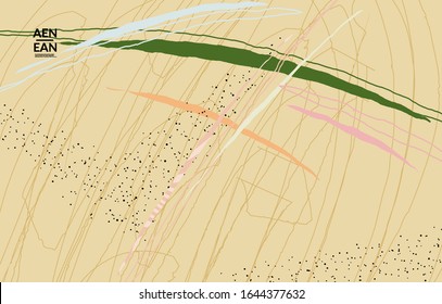 Abstract vector wallpaper. Exotic striped overlapping wavy shapes and lines. Packaging contemporary design. Natural motley artwork. Hand drawn textured background for social media fashion frame.