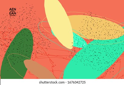 Abstract vector wallpaper. Exotic striped overlapping wavy shapes and lines. Packaging contemporary design. Natural motley artwork. Hand drawn textured background for social media fashion frame.