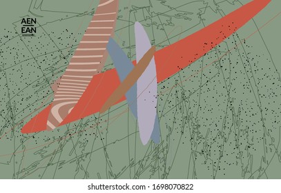 Abstract vector wallpaper. Exotic striped overlapping wavy shapes and lines. Packaging contemporary design. Natural motley artwork. Hand drawn textured background for social media fashion frame.