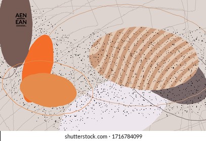 Abstract vector wallpaper. Exotic striped overlapping wavy shapes and lines. Packaging contemporary design. Natural motley artwork. Hand drawn textured background for social media fashion frame.