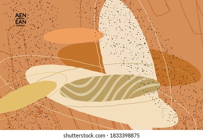 Abstract vector wallpaper. Exotic striped overlapping wavy shapes and lines. Packaging contemporary design. Natural motley artwork. Hand drawn textured background for social media fashion frame.