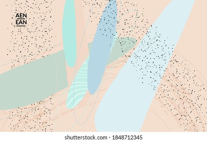Abstract vector wallpaper. Exotic striped overlapping wavy shapes and lines. Packaging contemporary design. Natural motley artwork. Hand drawn textured background for social media fashion frame.