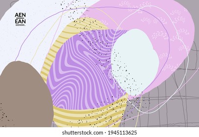Papel de pantalla abstracto. Formas y líneas onduladas exóticas a rayas que se superponen. El diseño contemporáneo. Obra artística de motley natural. Fondo texturizado a mano para el marco de la moda en los medios sociales.