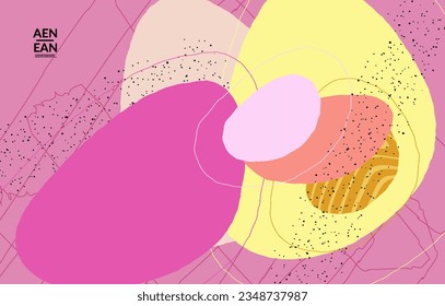 Abstract vector wallpaper. Exotic striped overlapping wavy shapes and lines. Packaging contemporary design. Natural motley artwork. Hand drawn textured background for social media fashion frame.