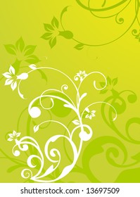 abstract vector wallpaper of floral themes in light green