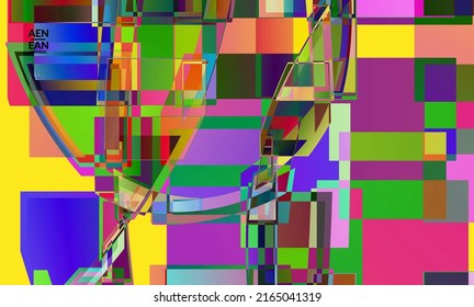 Abstrakte Vektorhintergründe. Große, lebhafte, sich überlappende Quadrate. Retro TV Test glitch Effekt digitale Kunst. Pixel ungleichmäßige geometrische Muster. Big-Data-Cyberspace-Computer gefilterte Textur.
