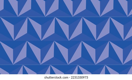 Abstract vector wallpaper in shades of blue. Geometric shapes folded into a surface. Triangles, blue shades, surface, seamless.