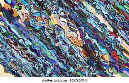 Abstract vector wallpaper. Watercolor texture vibrant colored background. Visual computer filtered gradient wavy diagonal lines. Dynamic paint flow marble texture pattern. Psychedelic art poster.